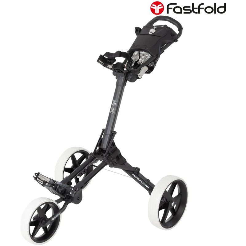 

Carrito de golf plegable con 3 ruedas compacto carro de empuje negro FastFold