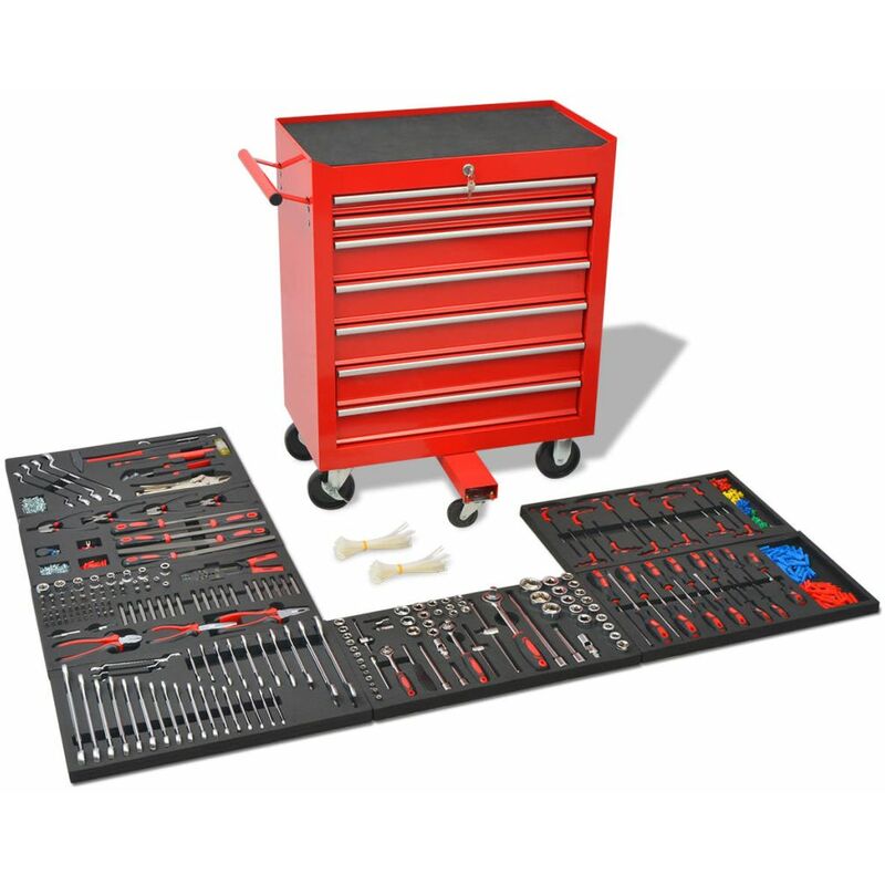 

Happyshopping - Carrito de herramientas 1125 herramientas acero rojo