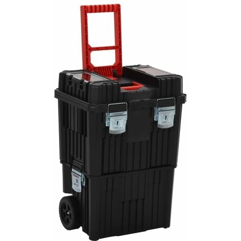 vidaXL Carrito de almacenaje portátil 4 cajones plástico negro