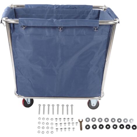 Carrito de lavandería comercial - Cesto industrial con ruedas de acero inoxidable de alta resistencia de 350 l