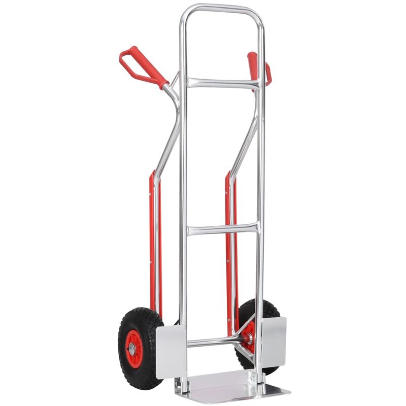 

Carrito de mano con asas 49,5x45x118 cm Aluminio 150 kg - Plateado