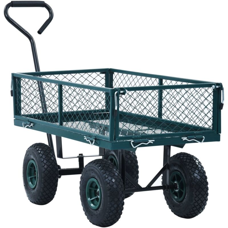 

vidaXL Carrito de mano de jardín verde 250 kg