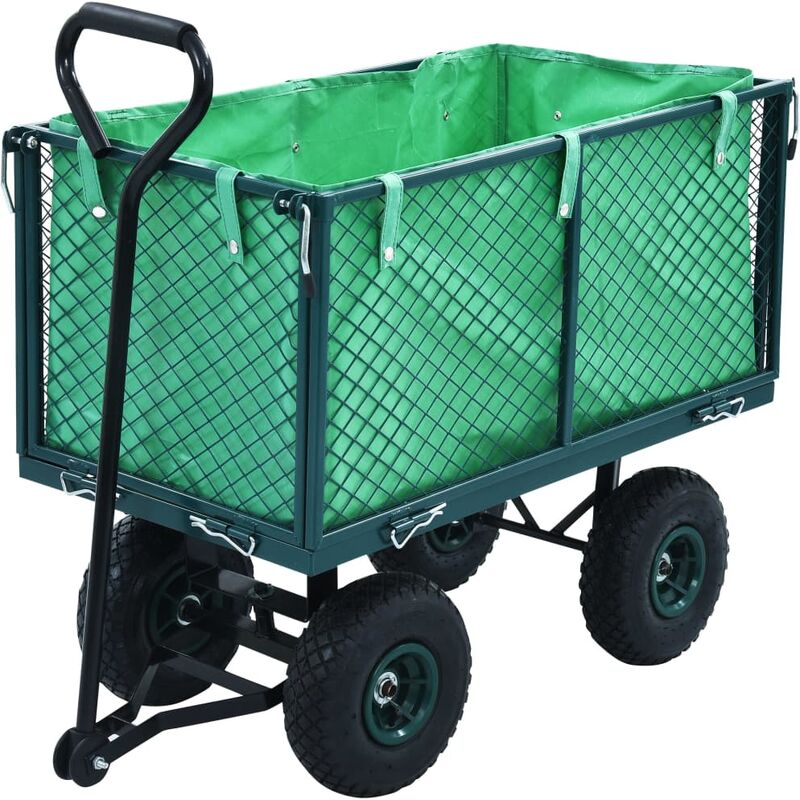 

BHD - Carrito de mano de jardín verde 350 kg
