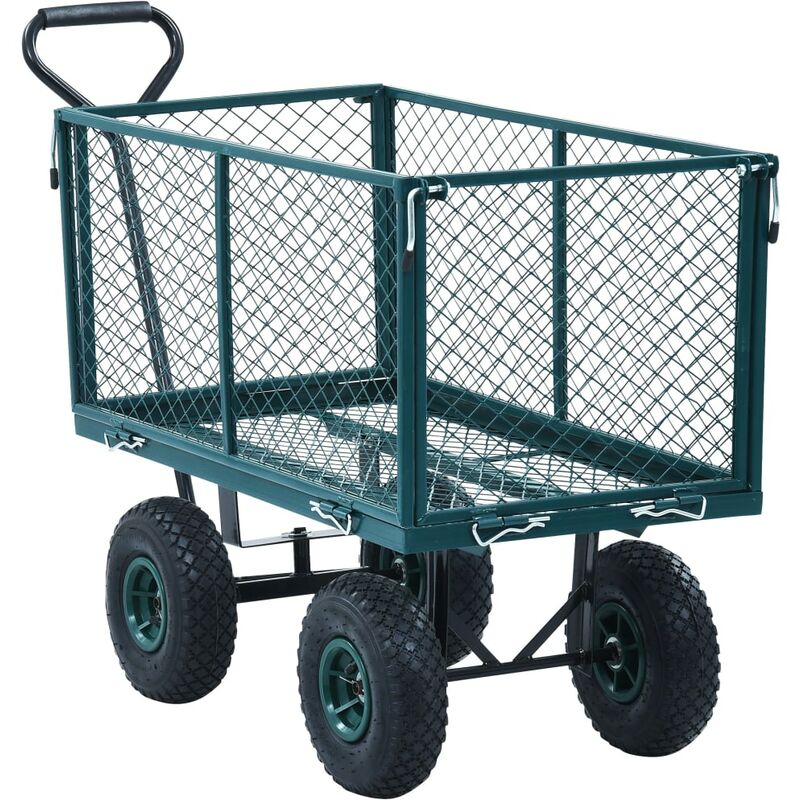 

vidaXL Carrito de mano de jardín verde 350 kg