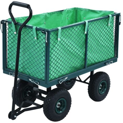 Carrito de mano de jardín verde 350 kg vidaXL