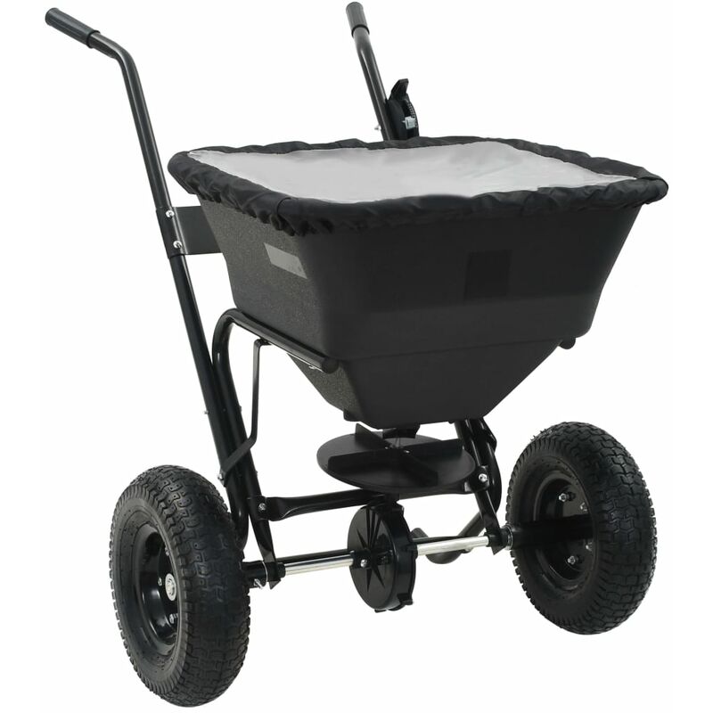 

Carrito de mano esparcidor de sal PVC y acero 106x73x76 cm 45 L - Negro