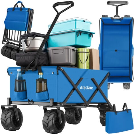 Carrito de mano plegable Heidrun con 80 kg de capacidad de carga - carretilla de mano para jardín, carro con mango para transporte manual, carretilla de transporte de acero