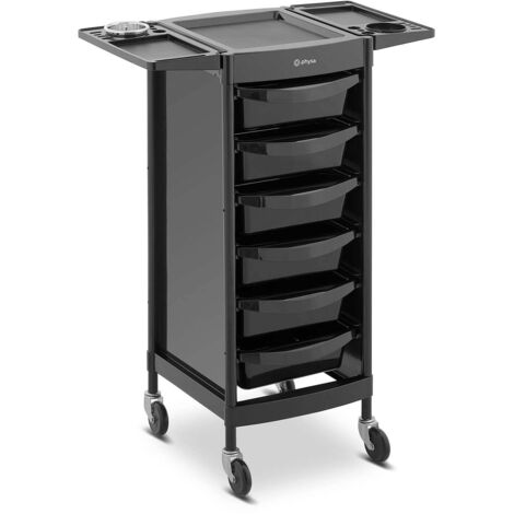 Carrito de peluquería - 10 kg - 6 cajones con 3 divisiones soporte para secador bandeja de 420 x 390 mm 140007834