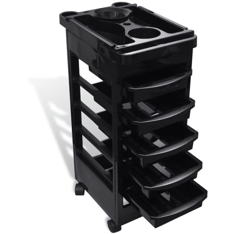 

Vidaxl - Carrito de plástico con ruedas para peluquerías - Negro