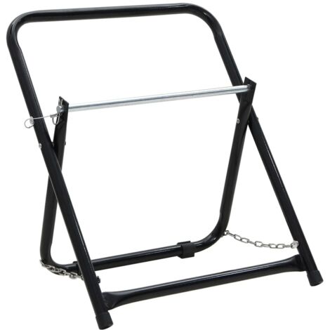 Carrito de rollo de manguera acero negro 48 cm 45 kg