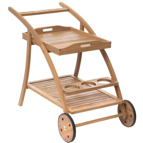 Carrito de servicio 2 niveles Tiwi Acacia - 2 ruedas - Hespéride