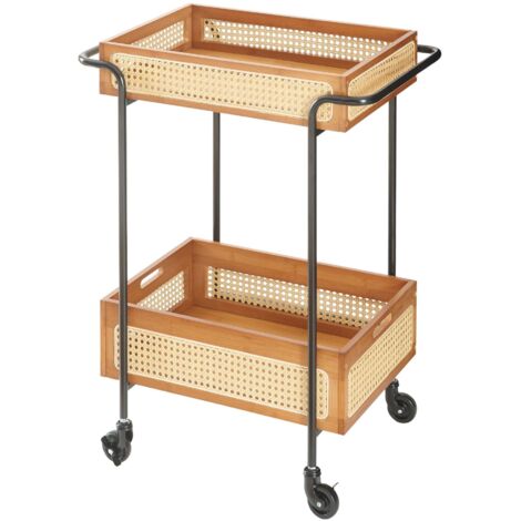 Carrito de servicio mueble de almacenaje para cocina y salón 81 x 61 x 39 cm marrón 030009259