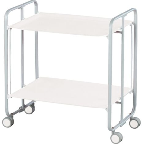 Carrito de te plegable gris/blanco