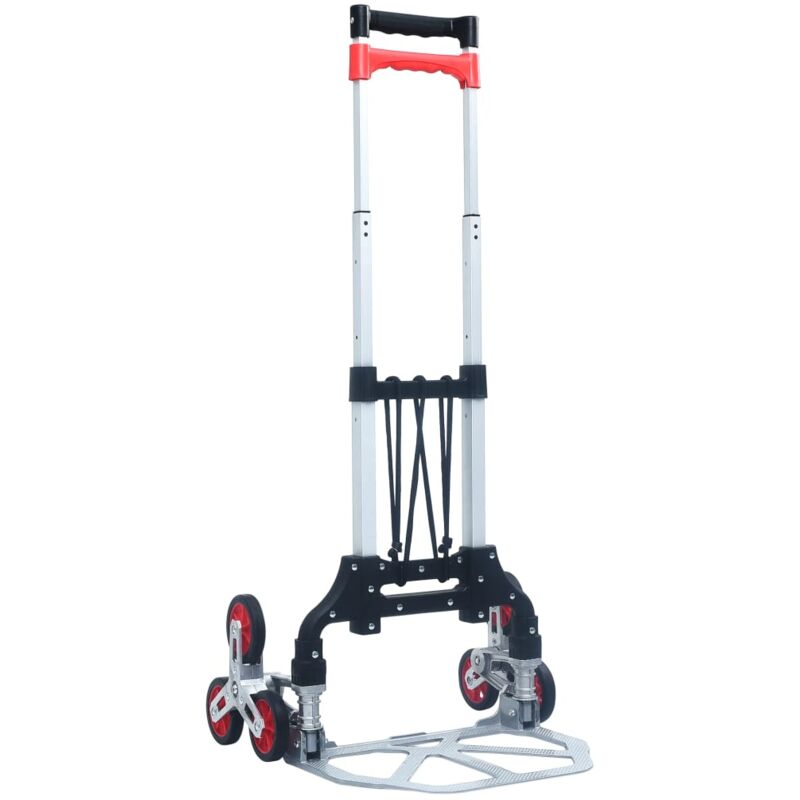 

vidaXL Carrito de transporte plegable de aluminio plateado 70 kg