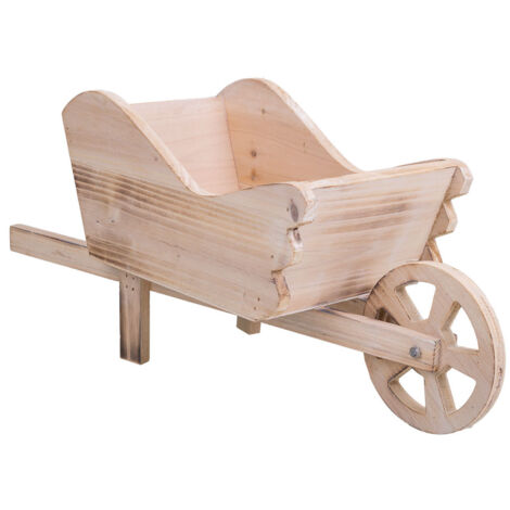 Carrito Macetero de madera marrón 42x15,7x20