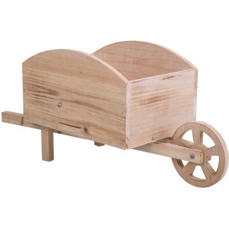 Carrito Macetero de madera marrón 48x19,1x22,4