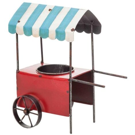 Carrito macetero de metal 24,5x15x28,5