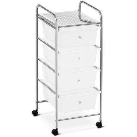 Belleze - Carrito de cocina con ruedas Carrito de almacenamiento de  gabinete, Carrito rodante de almacenamiento resistente, color negro, blanco