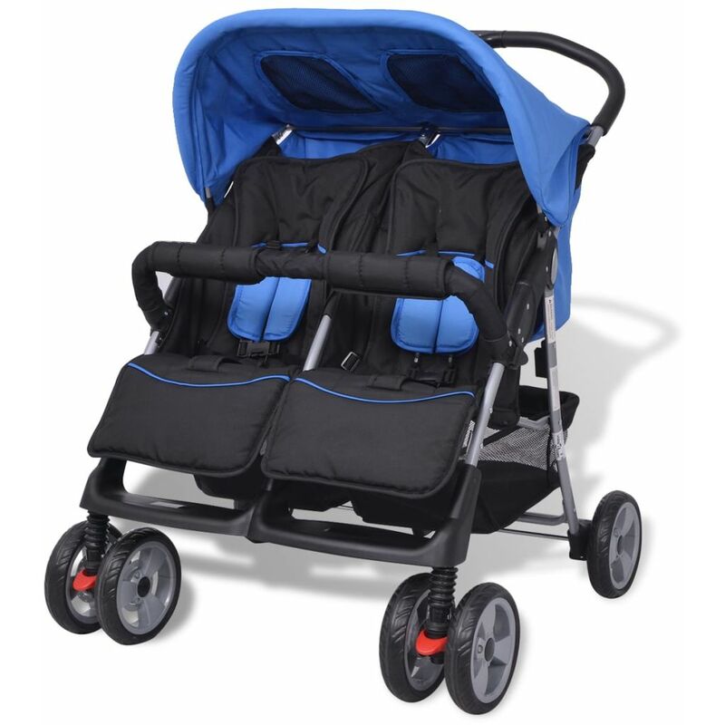 

Carrito para gemelos de acero azul y negro