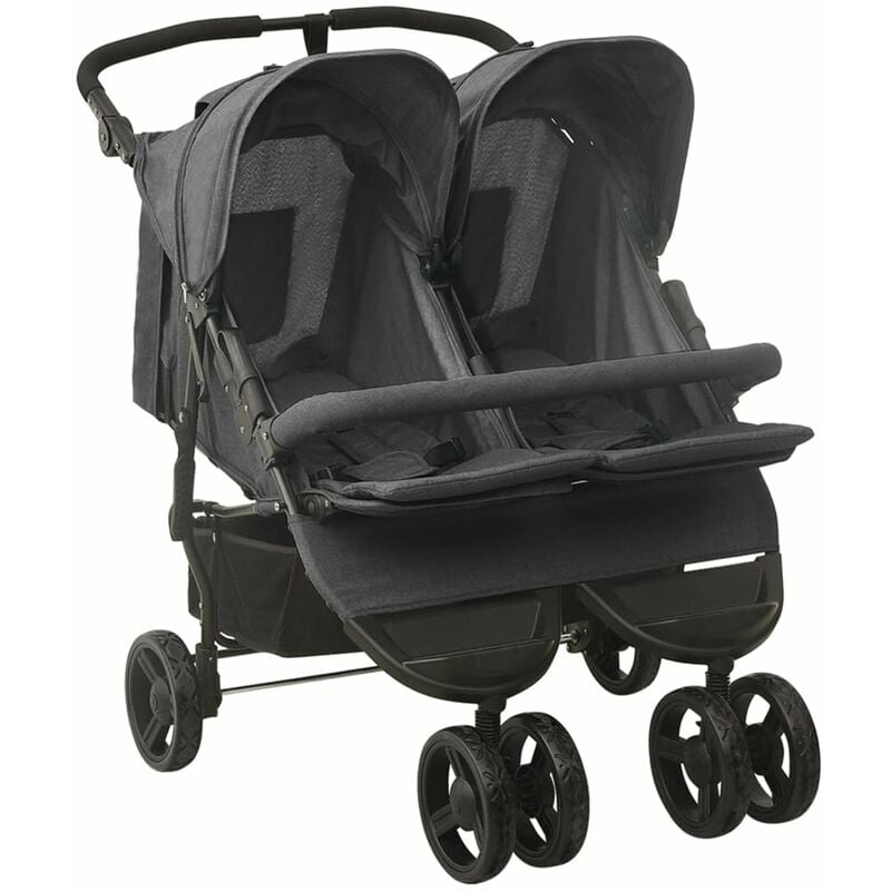 

Carrito para gemelos de acero gris antracita