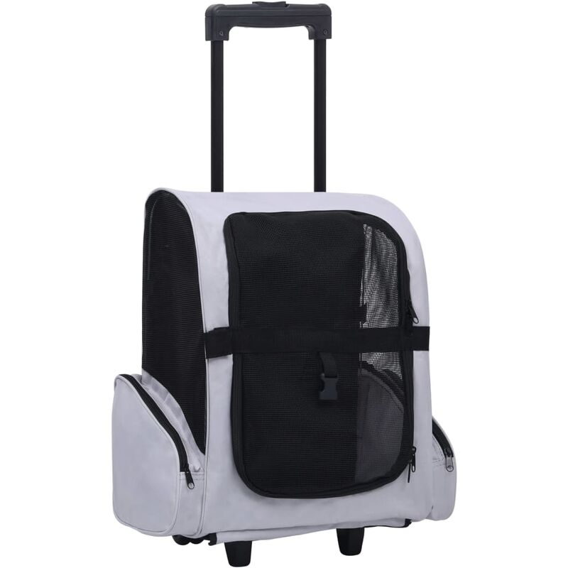 

Carrito trolley plegable multiusos para mascotas gris