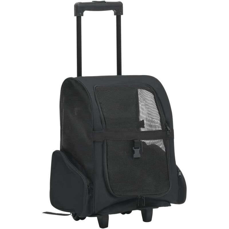 

Carrito trolley plegable multiusos para mascotas negro - Negro
