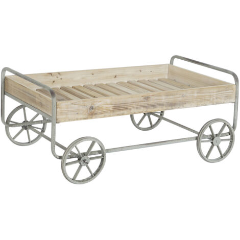 Carro Abeto Metal 110X67X46 Carro Rustico Natural MB206182