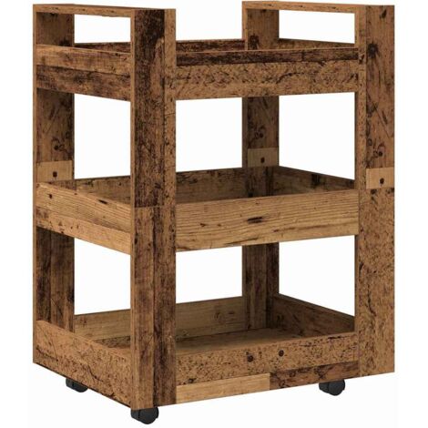Carro de Cocina Madera vieja 60 x 45 x 80 cm vidaXL