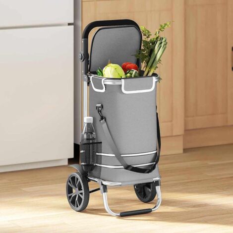 Carro de compras Manual Gris 36.5 x 46.5 x 100.5 cm Tela Oxford vidaXL