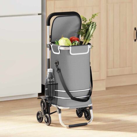 Carro de compras Manual Gris 47 x 39 x 100.5 cm Tela Oxford vidaXL