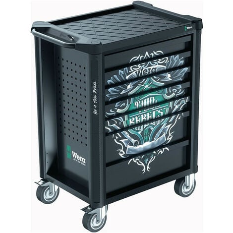 Carro de herramientas 9700 Tool Rebel L785xD709xH1020mm 1000kg 7 cajones 78 piezas.WERA