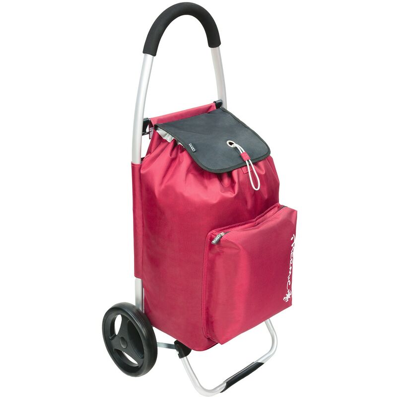 

Carro de la compra aluminio con ganchos 2 ruedas burdeos 50 litos carrito de la compra con bolsa térmica refrigeración