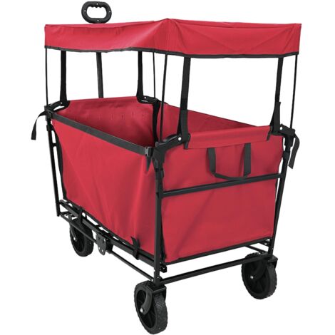 Carro de Mano Plegable Rojo 105 x 56.5 x 116 cm Tela Oxford