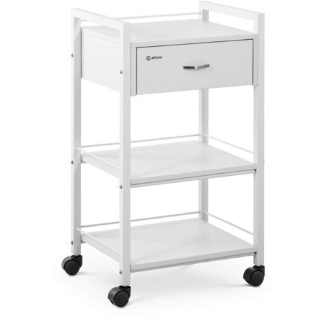 Carro de peluquería - 1 cajón - 3 estantes - 47,5 x 40 x 85,5 cm blanco 140007862