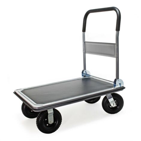 Carro de plataforma 300 kg neumáticos carro de manipulación de carga de transporte plegable 160002573