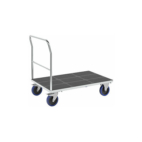 Carro de plataforma con manija tubular  ruedas totalmente