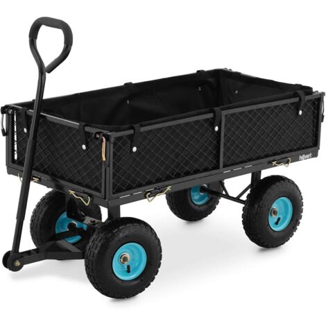 Carro de playa plegable 300 kg acero negro 140007473