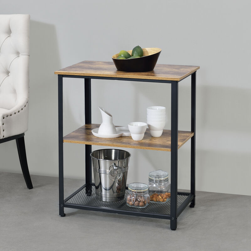 

Carro de Servicio Freiburg - 76,5 x 60 x 40 cm - Carro de Catering para Cocina - Carretilla para Servir - 3 Estantes - Almacenamiento con Ruedas