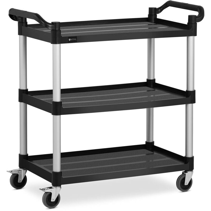 Carro de servicio - 3 estantes - 49 x 84,5 cm - 90 kg - negro