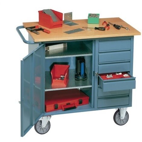 CARRO DE TALLER AL 915 X AN 1080 X P 590 MM AZUL COLOMBINO,