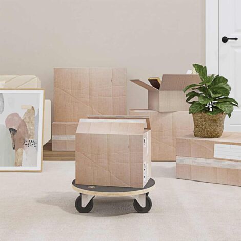 Carro de Transporte 6 pcs Gris Madera contrachapada