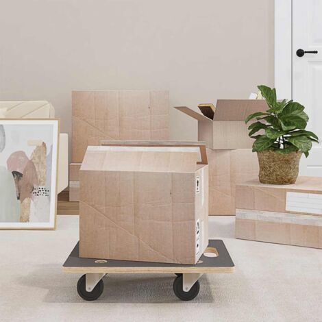 Carro de Transporte 6 pcs Gris Madera contrachapada