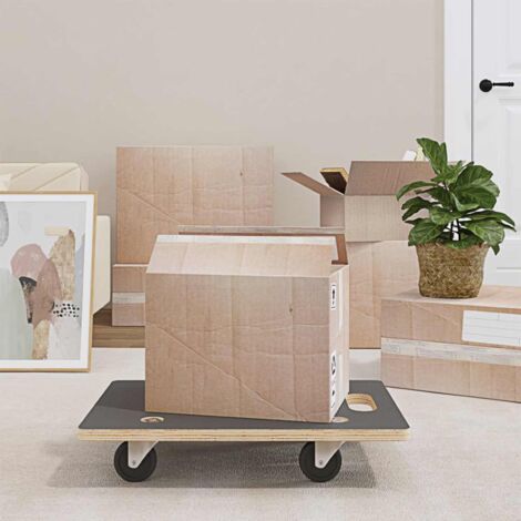 Carro de Transporte 6 pcs Gris Madera contrachapada