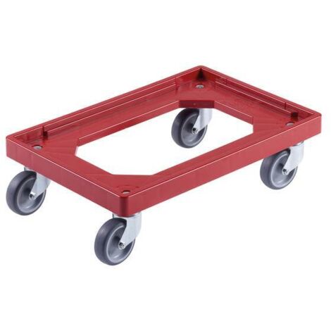 Carro de transporte para contenedor europeo de 60x40, rojo.