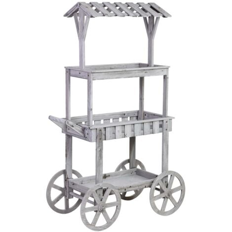 WANDERLUST DECO Carro expositor de madera 100x46x163h cm