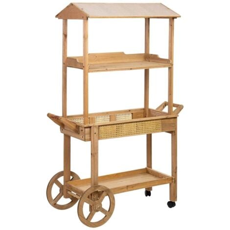WANDERLUST DECO Carro expositor de madera 103x48x154h cm
