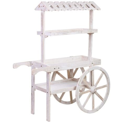 WANDERLUST DECO Carro expositor-estantería de madera 107x46x143h cm