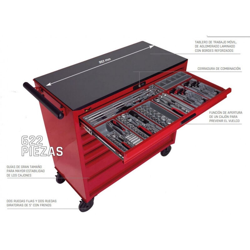 

Teng Tools - Carro herramientas TCMM622N 37' con 622 herramientas