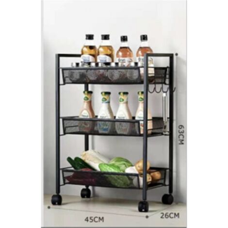 Carro industrial con ruedas para cocina cm 45 x 27 x 63 h