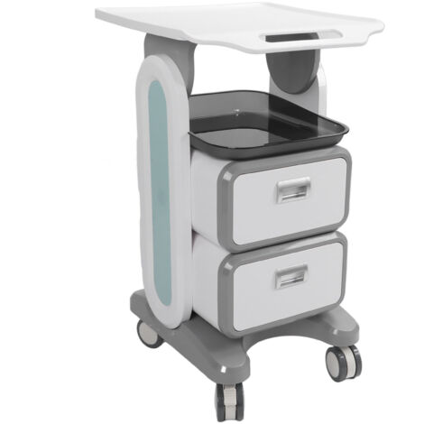 Carro médico móvil Carro médico de Sobremesa ampliado Cajón doble Carro Médico Multifuncional para Clínica de Salón de Belleza